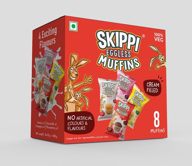 Pack of 15 muffins X 4 flavours per carton (60 muffins per carton)